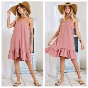 Elegant Pink Sleeveless Dress